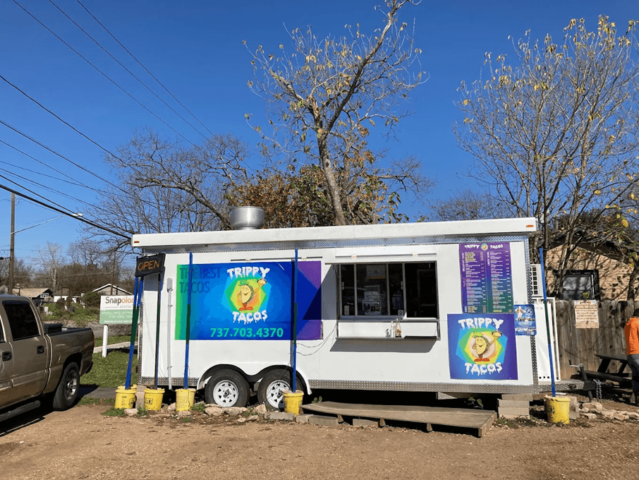 The Trippy Tacos food truck trailer
